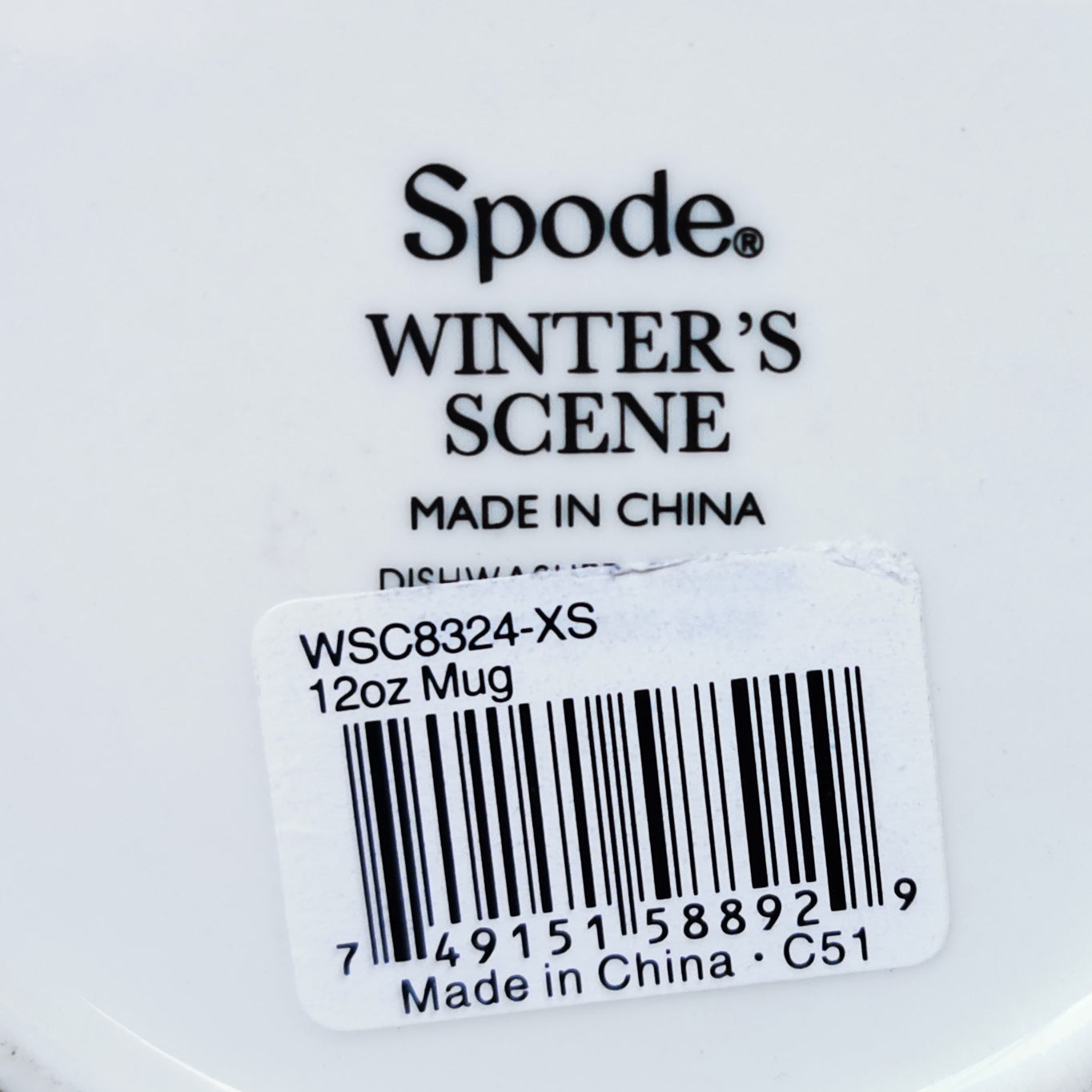 Spode Winter Scenes Red and White China Mug