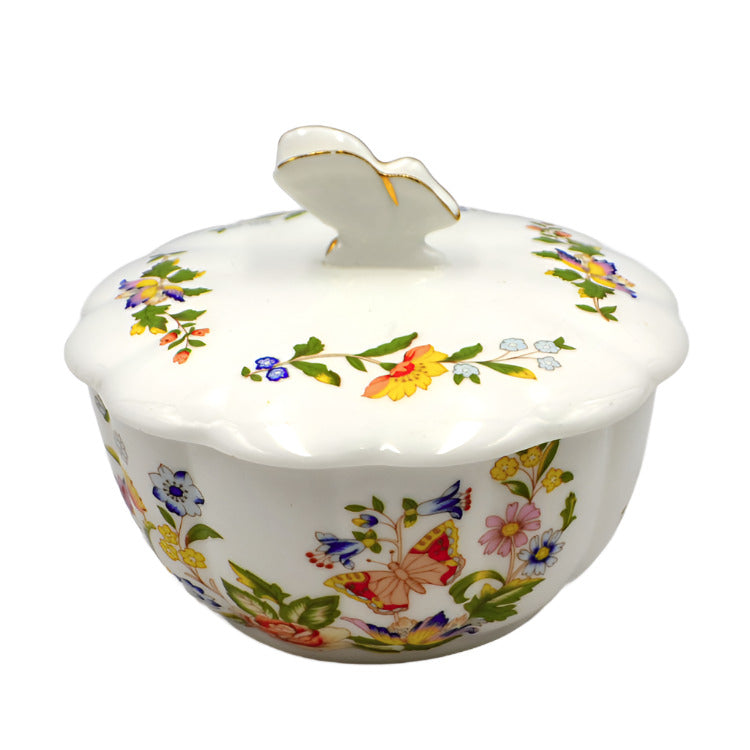 Aynsley China Cottage Garden Lidded Sugar Bowl or Sugar Box