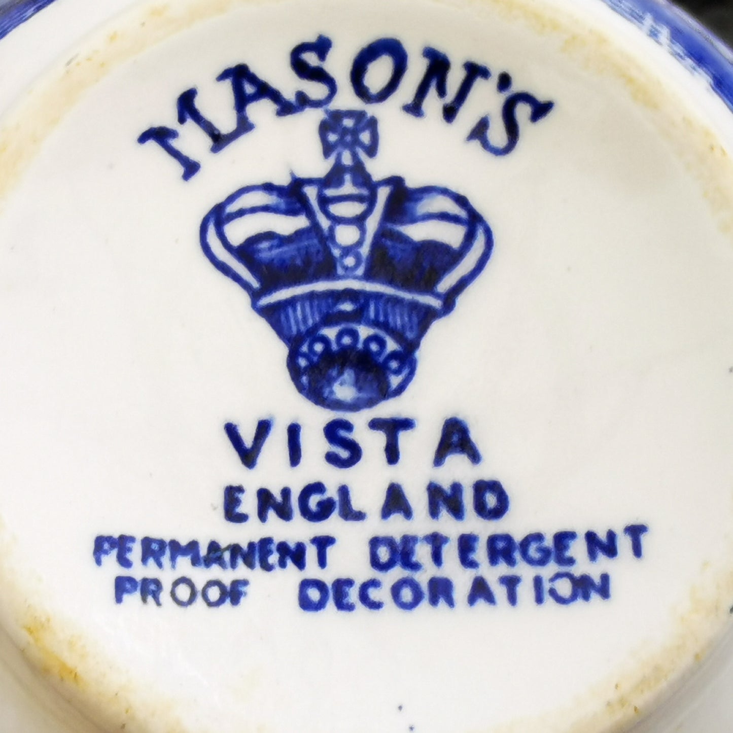 Vintage Masons Ironstone Blue & White Vista China Tall Bowl Teacup