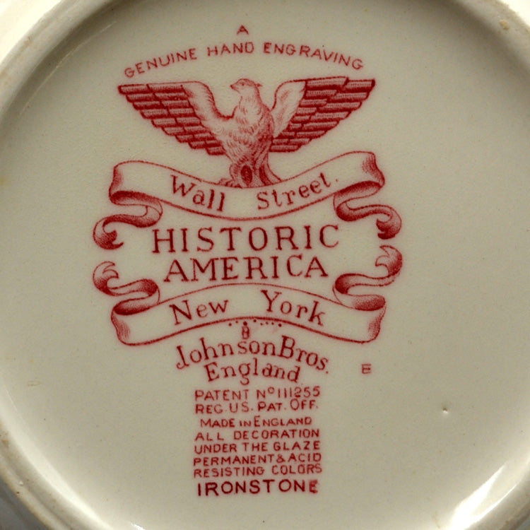Johnson Bros Red and White Historic America series Tureen Bowl