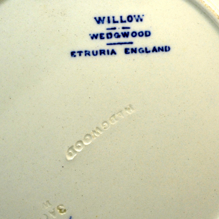 Antique Wedgwood Blue and White Willow China 9.25-inch Serving Plate