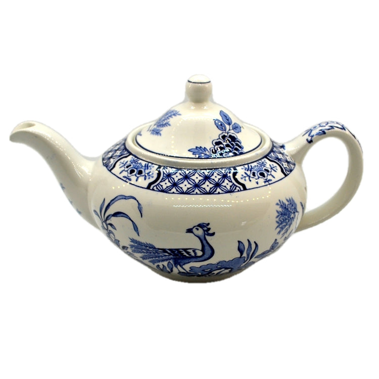 Ca9tcl Teapot newest Woodb& Sons Woods Ware Transferware Blue And White China Made In England