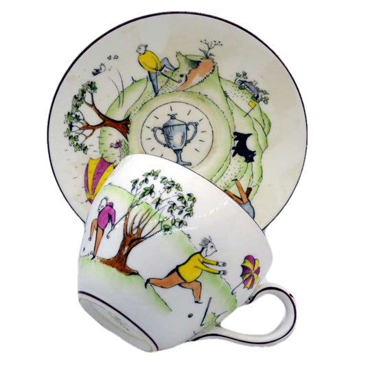 crown stafford golfing trophy 16228 tea cup and saucer