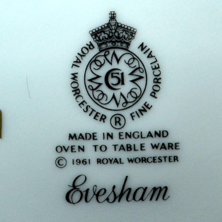 Royal Worcester Evesham China Mark 1961