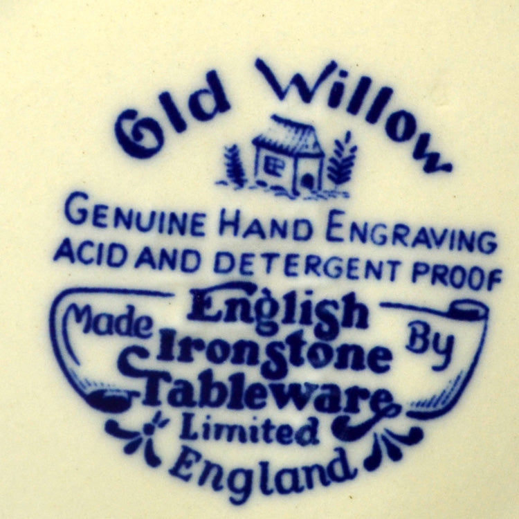 Old Willow Blue and White China lidded Sugar Bowl