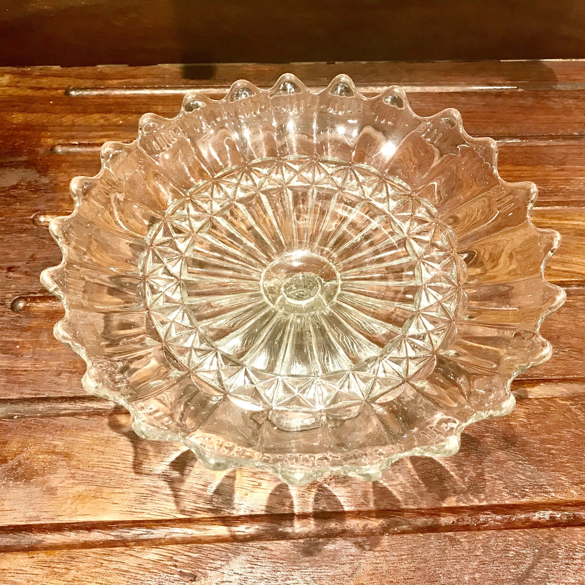early english pressed glass fruit stand