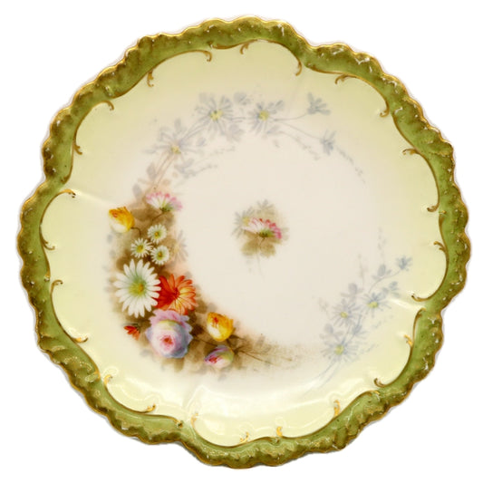Fine Antique G Demartine & Co Limoges Floral China Plate