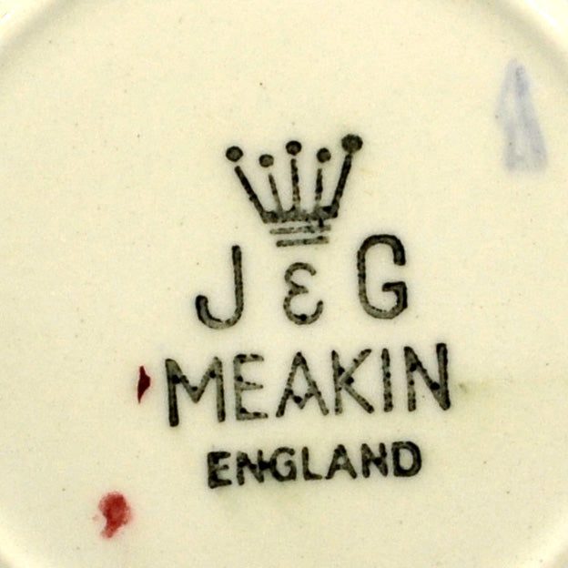 J & G Meakin Red and White China Coffee Can & Saucer