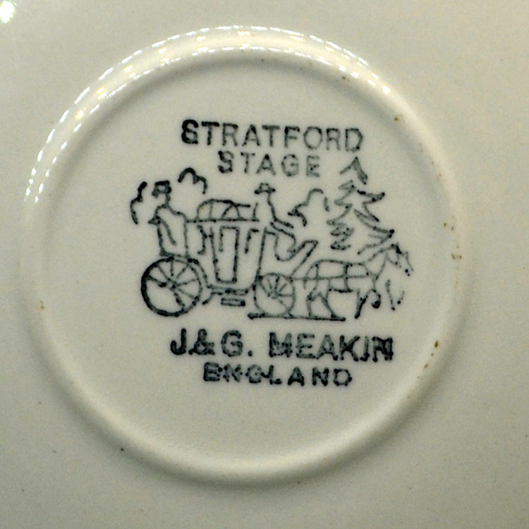 J & G Meakin Stratford Stage Brown and White China Coffee Can