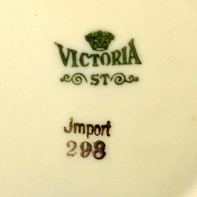 Antique Victoria Schmidt & Co Floral China Teacup and Saucer