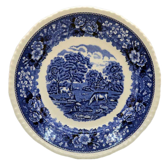 Adams English Scenic Blue and White China 9 inch Plates