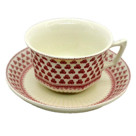 Adams Victoria Red and White China Teacup and Saucer
