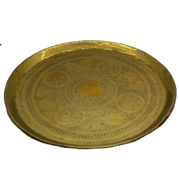Antique Anglo-Indian Hammered Brass Tray