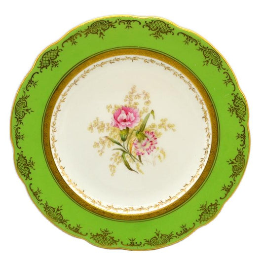 Coalport floral china caninet plate pink carnation antique china c1910