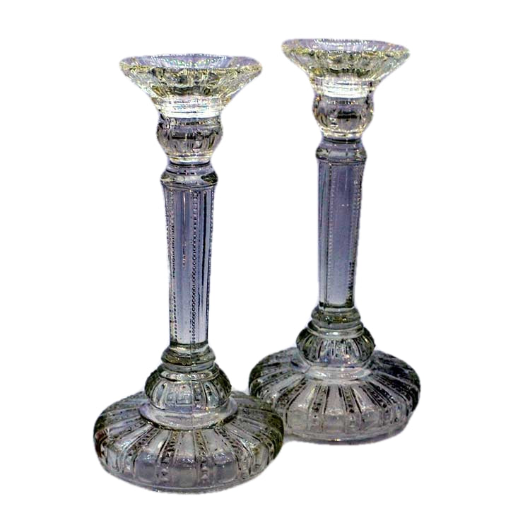 Early pressed glass candlesticks