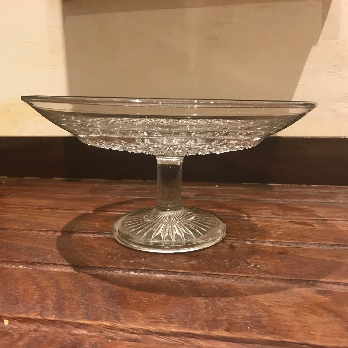 antique pressed glass fruit bowl stand