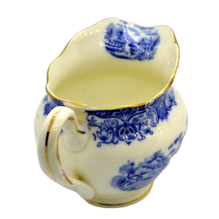 Heathcote Blue and White China Old English Scenery Small Milk Jug