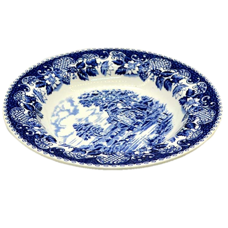 vintage blue and white china soup bowls
