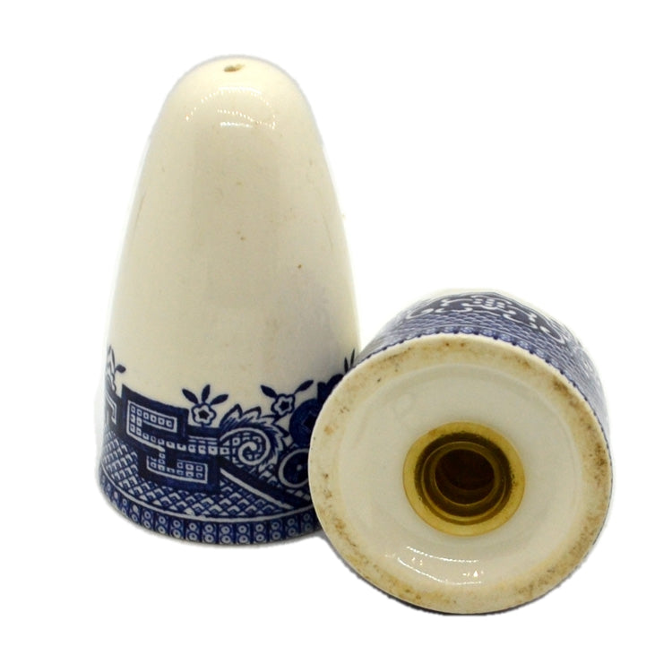 Vintage Blue and White China Willow Salt and Pepper Pots