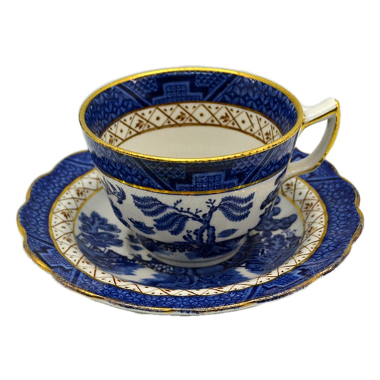 Booths Real Old Willow China Teacup and Saucer 1912 - 1930 Blue and White China