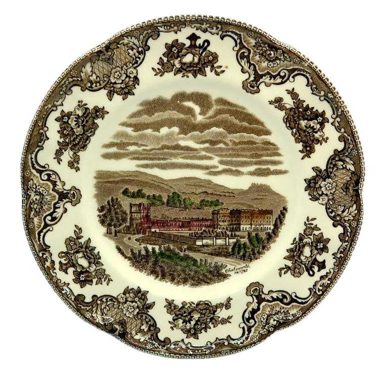 Johnson Bros China Brown and White Chatsworth dessert plate