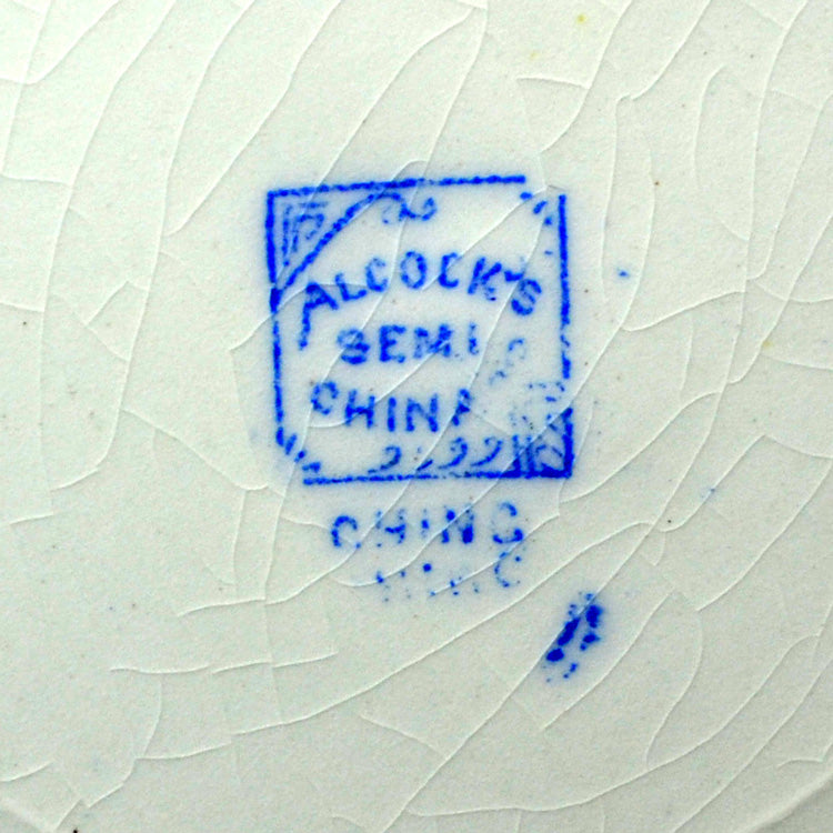 Antique Henry Alcock Ching pattern Blue and White China side plate c1890