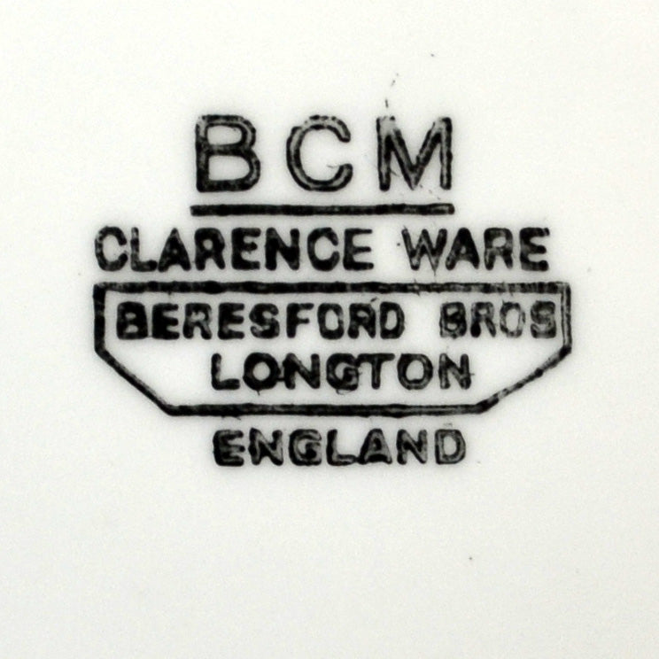 Antique Beresford Brothers Clarence Ware BCM mark