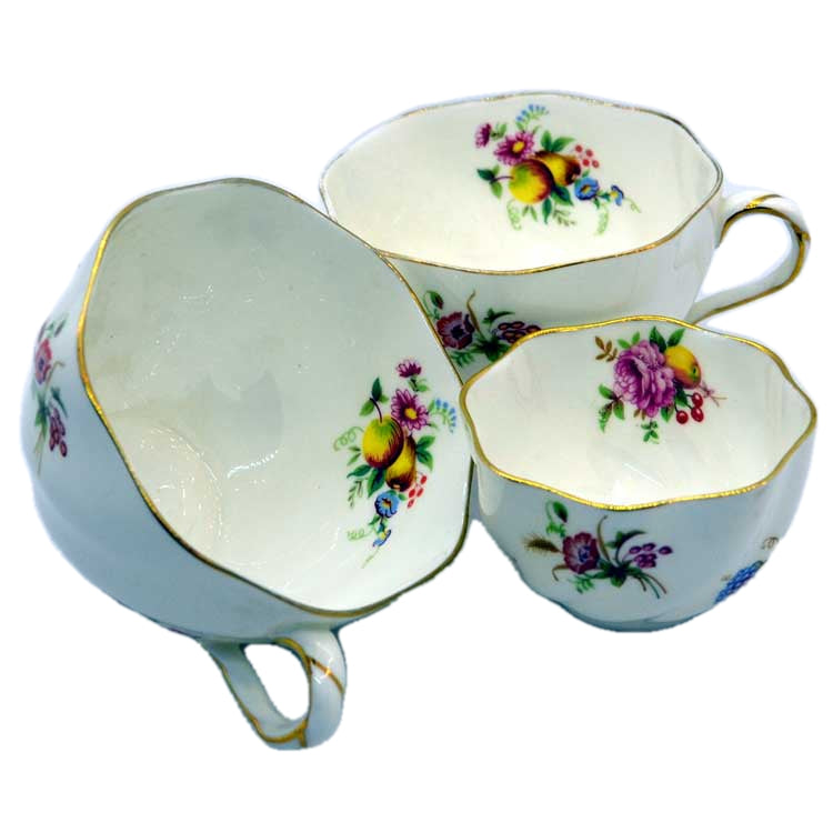 Coalport Tiffany & Co Cream Soup Bowls & Saucers Green Floral 8451 shops Set Of 2