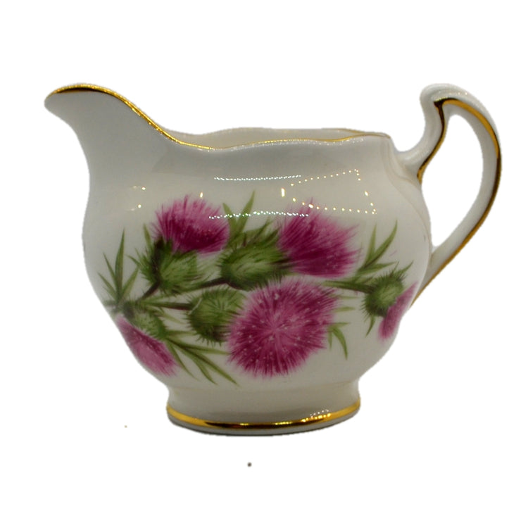 colclough thistle 7608 pattern vintage china milk jug