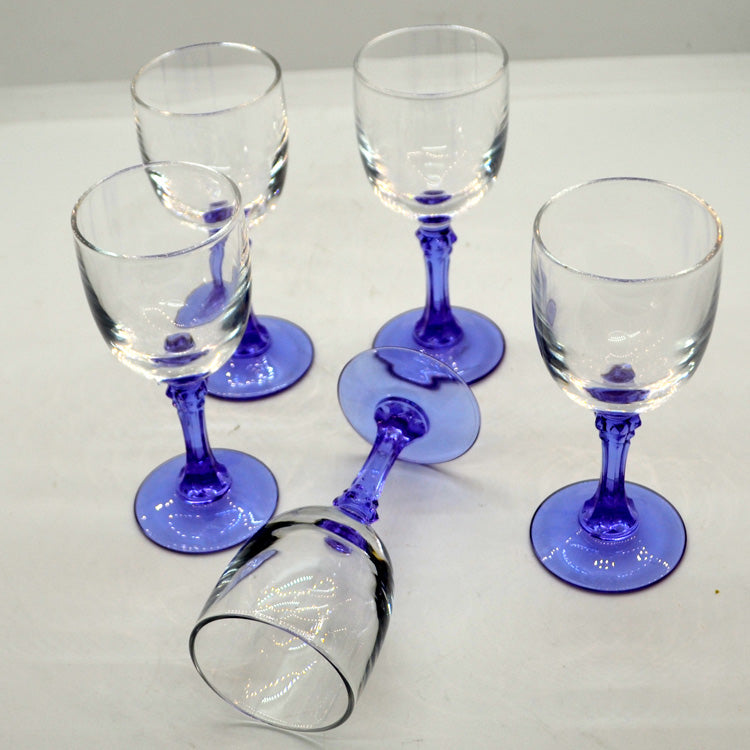 Set of 6 Vintage Purple Stemmed Liqueur Glasses