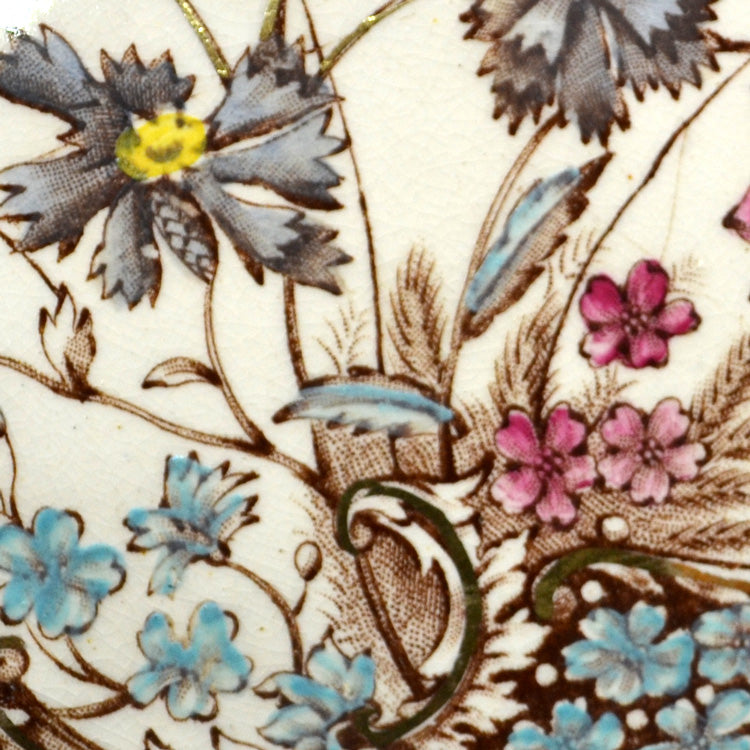 Antique Floral China Dessert Plate