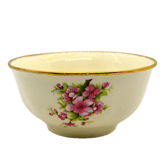 W H Grindley Cream Petal China Apple Blossom Sugar Bowl 1936-1954