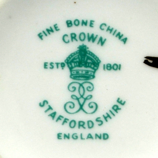 Vintage Crown Staffordshire Porcelain Floral China Small Sugar Bowl c1930