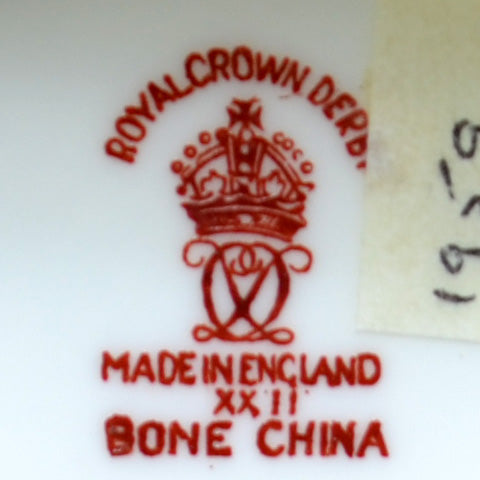 Royal Crown Derby Mikado Red and White China Teacup Trio