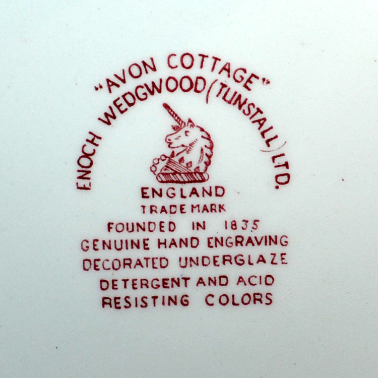Enoch Wedgwood Red and White China Avon Cottage Side Plate