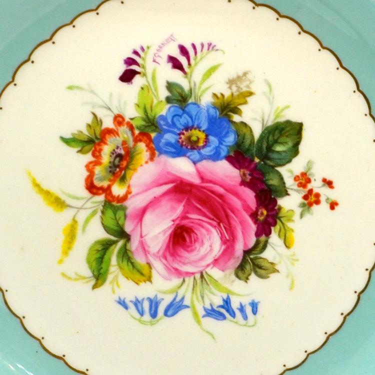 Royal Crown Derby Turquoise Floral Derby Vine China Dessert Plate 