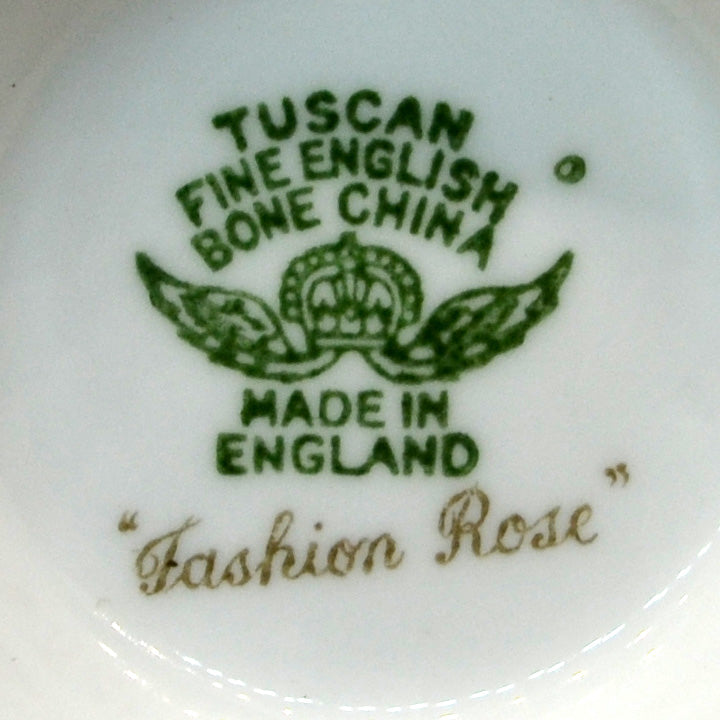 Tuscan Floral China Turquoise Fashion Rose Teacup and Saucer 1947 R H & S L Plant