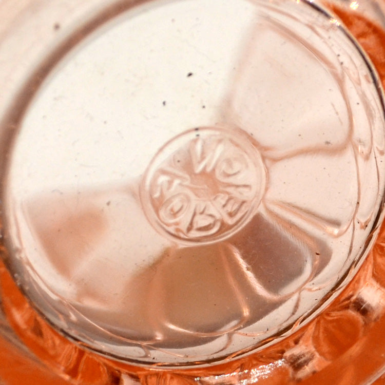 Vintage Early 20th Century Pressed Rose Glass Vase