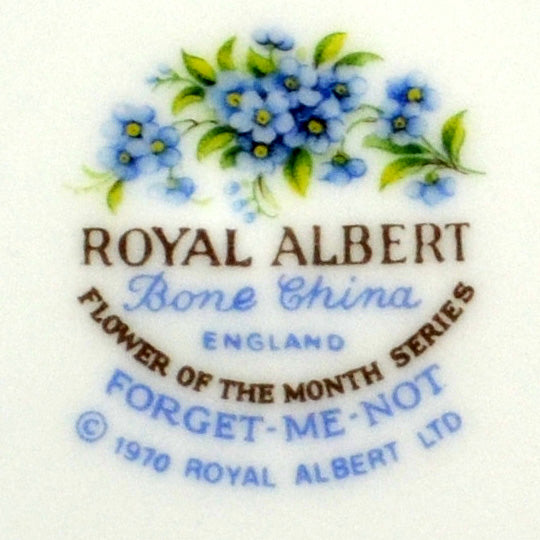 Royal Albert Flowers of the Month Series Floral China Teacup and Saucer Forget Me Not