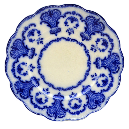 Antique Flow Blue China Plate by Frederick Booth 1881