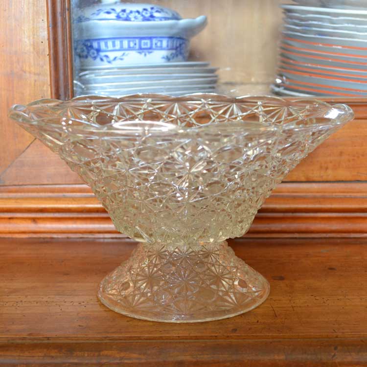 fruit bowl vintage mid century english pressed glass