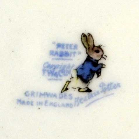 Grimwades China Peter Rabbit china mark