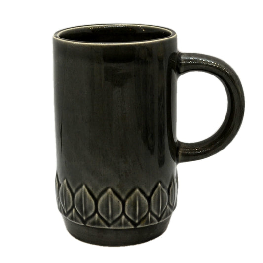 Vintage Holkham Studio Pottery Grey Leaf Mug
