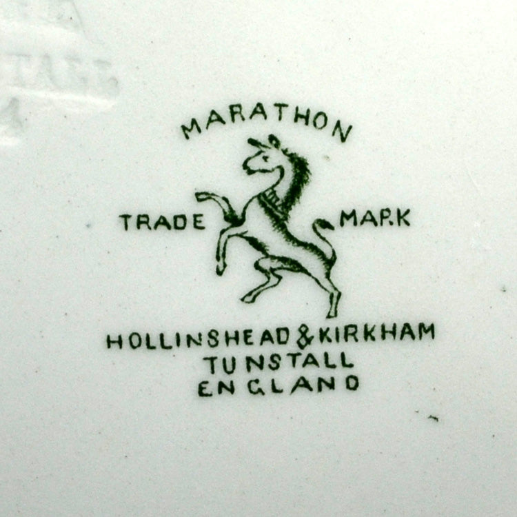 Hollinshead & Kirkham Marathon Green and White China 16.25-inch Platter