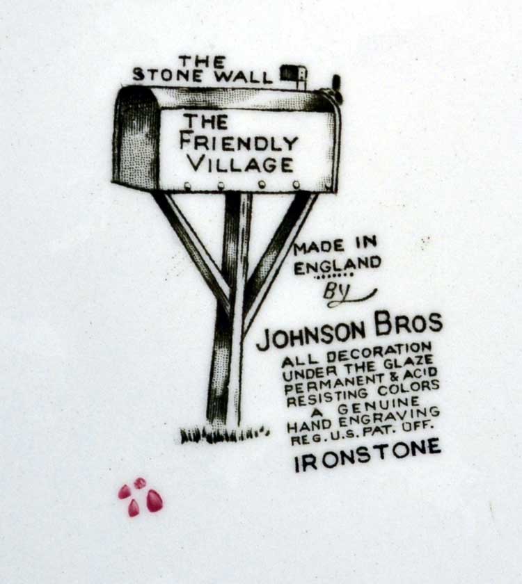 the friendly village china marks