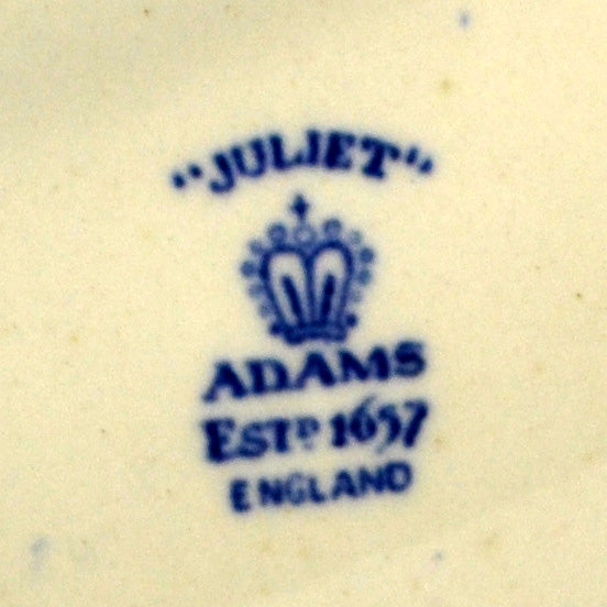 Adams Juliet Blue and White China 8-7/8th-inch Dessert Plate