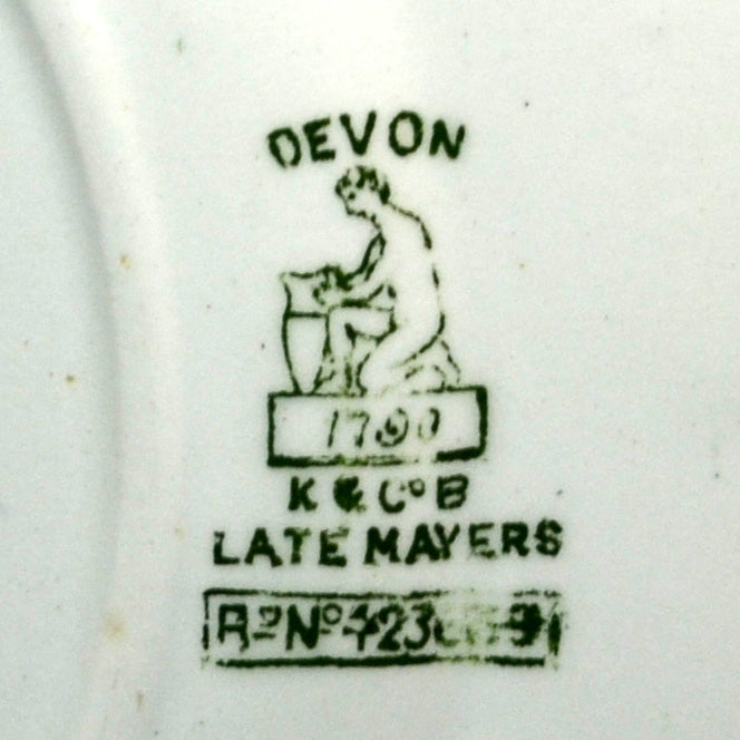 Devon Antique green and white china c1904