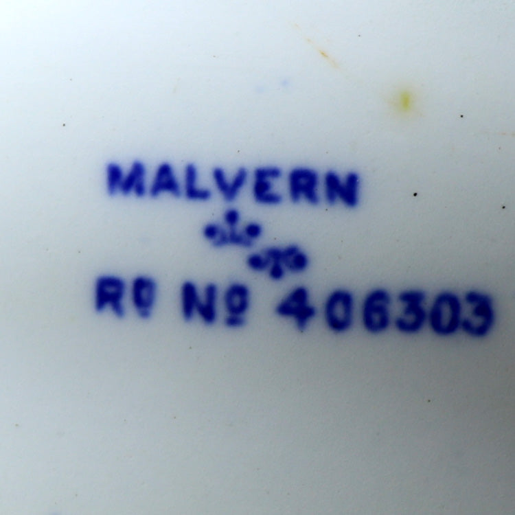 Colonial Pottery Marvern Blue & White China RD No 406303 marks colonial pottery