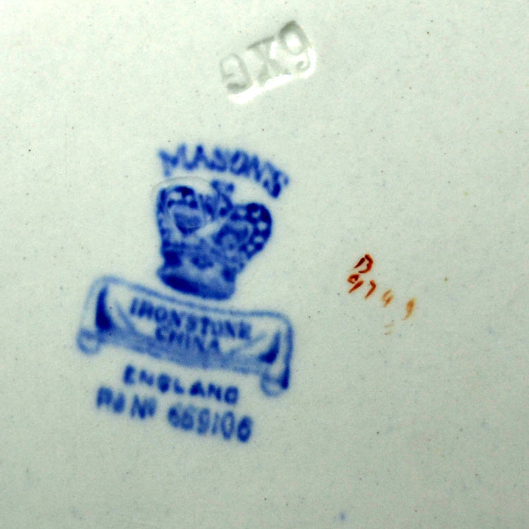 Antique Masons Ironstone China Blue Pheasant B9799 Coloured Lidded Tureen