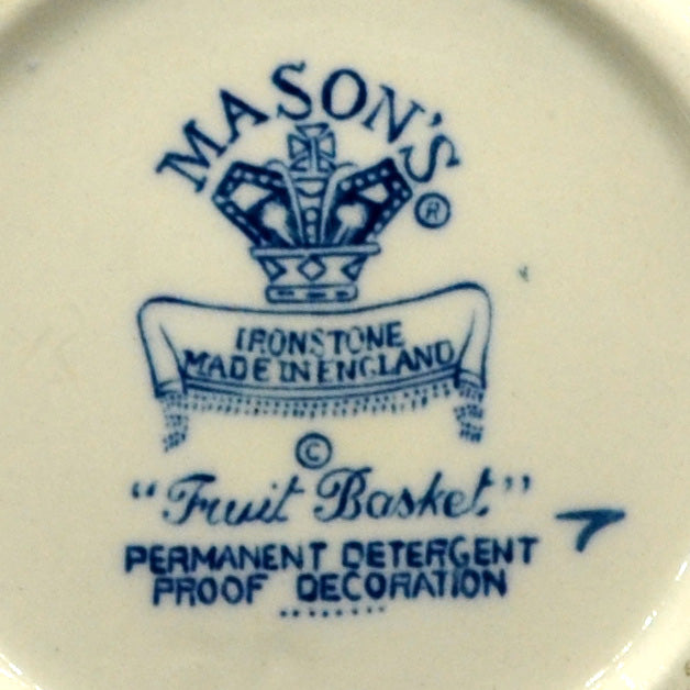 Mason's Fruit Basket Patent Ironstone ChinaBlue Sugar Bowl Base